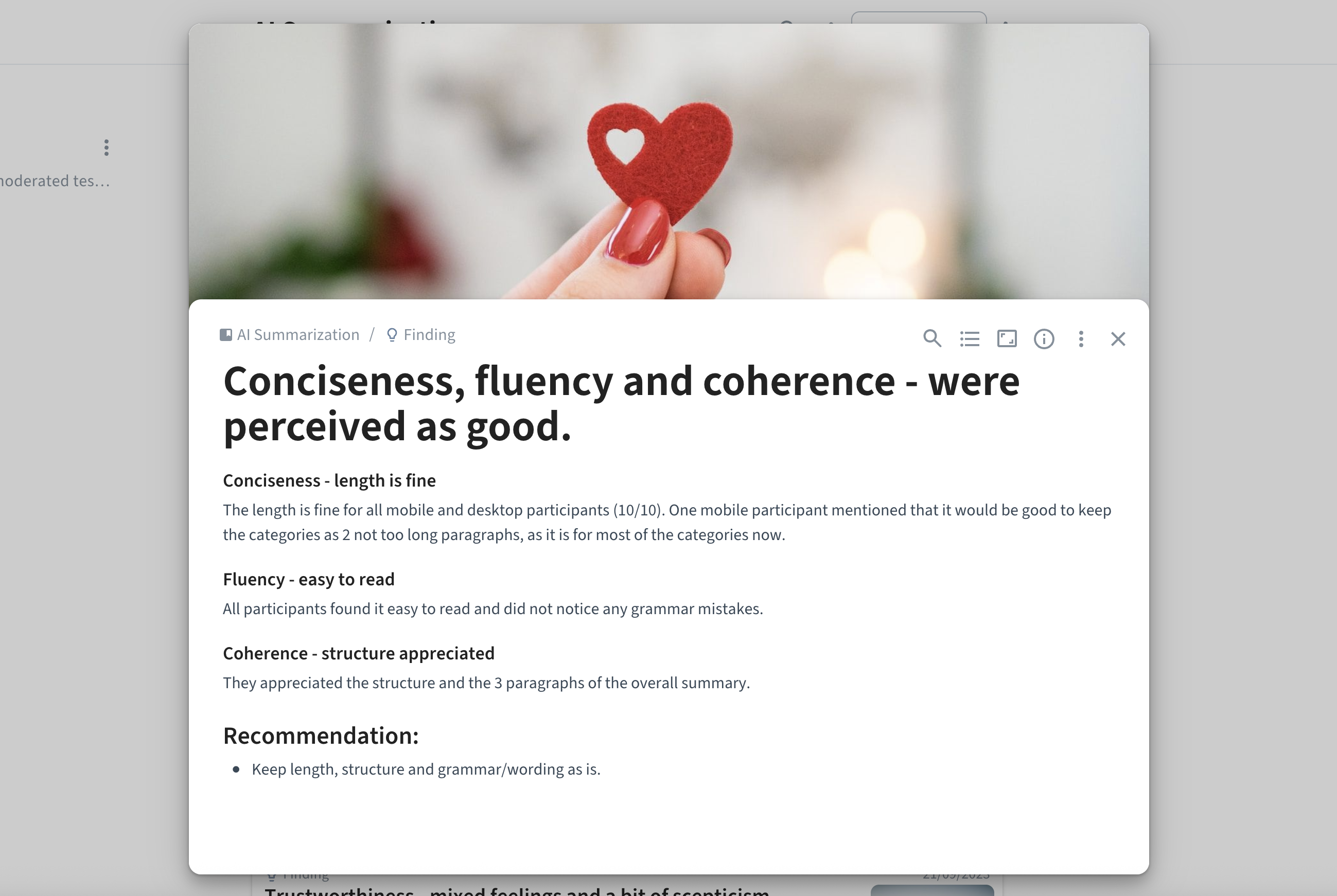 Key research findings: trustworthiness, usefulness, AI transparency