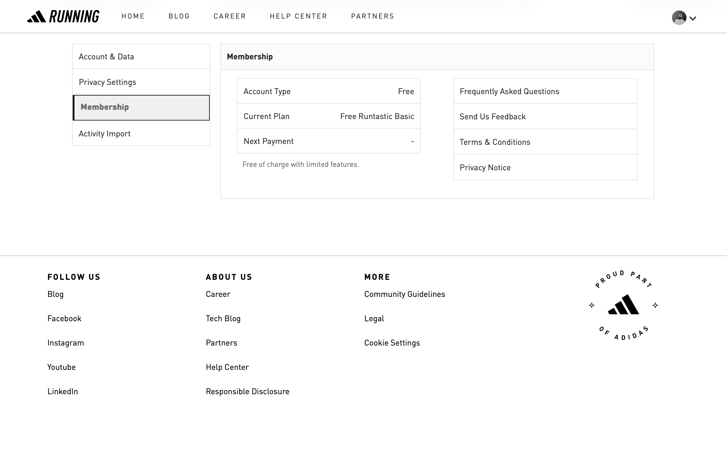Adidas Premium Membership Portal