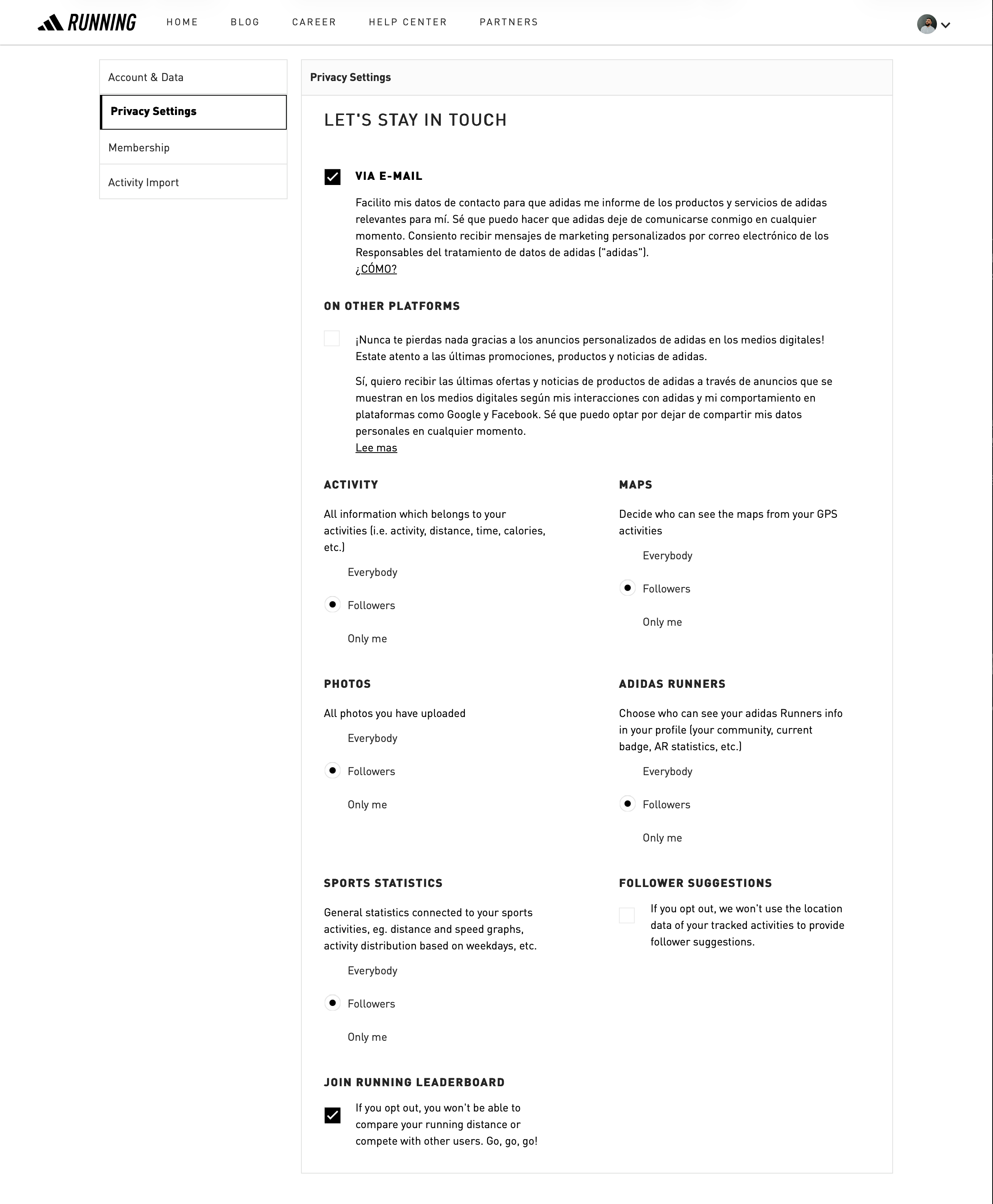 Global Web Privacy & Communication Preferences Center